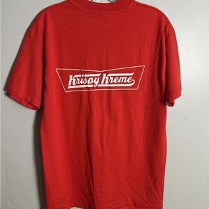 Vintage Hanes Krispy Kreme Pocket T-Shirt Single Stitch Red Men’s L Made In USA